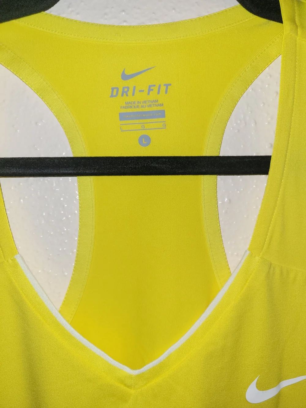 Nike Dri-FIT Women's Yellow Racerback Tank Top Large